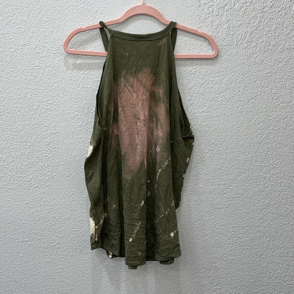 XL bleach tie-dyed cut off t-shirt with western graphic - Picture 4 of 4